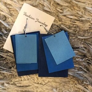 Shades of Blue Square Earrings